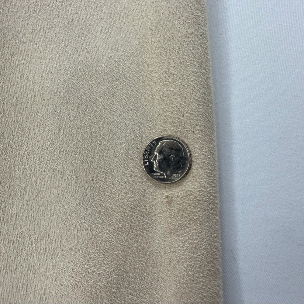 Banana Republic Ribbed Trim Vegan Suede Moto Jacket Size Medium Petite - Picture 10 of 15